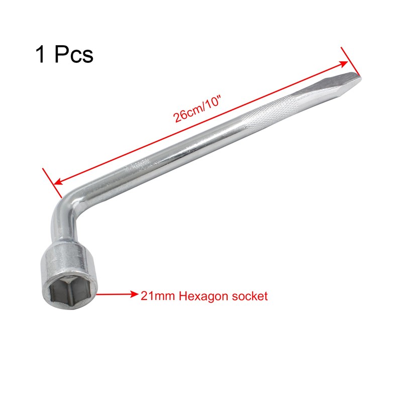 Piutouyar 21mm Car Spare Tire Wrench, Heavy Duty Tire Lug