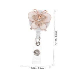 Operitacx 1stk Schmetterlings-easy-pull-knopf Einziehbar Namensschildhalter Mit Clip Krankenschwestern Kreditkarteninhaber Für Frauen Fanny Krankenschwester -abzeichenhalter Legierung