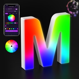 nencoo LED Marquee Letter Lights with App Control, Light Up Letters Music Sync Color Changing Night Light for Boy Girl Gift Birthday Christmas Wedding Home Bar Bedroom Decor-M