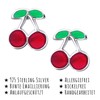 Monkimau Children's Cherry Stud Earrings 925 Sterling Silver Real Silver,