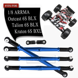 Rcarmumb RC Aluminum Turnbuckles Upgrades Part for ARRMA 1/8 Kraton 6S BLX Outcast 6S BLX Talion 6S BLX,5PCS Alloy Aluminum Turnbuckles Set Upgrades Part,Navy Blue