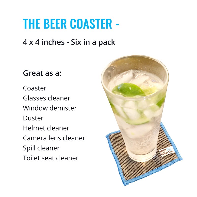 Rapid Dry Towels - The Beer Coaster (6 Pack)