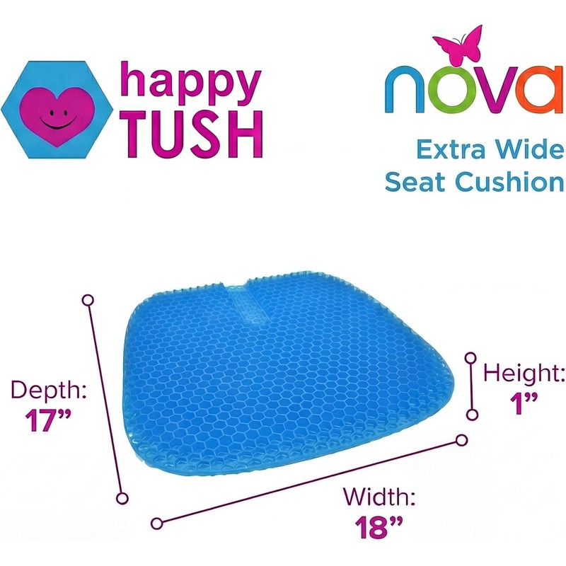 NOVA Extra Wide Cooling Gel Seat Cushion 17” x 18”