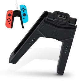 Haotianchi Joy-Con Charging Grip 2PCS for Switch/OLED, 6.6ft USB-C Cable & Dual Charger - Play While Charging, Shaped Ergonomic Handle with | Black(black and White)