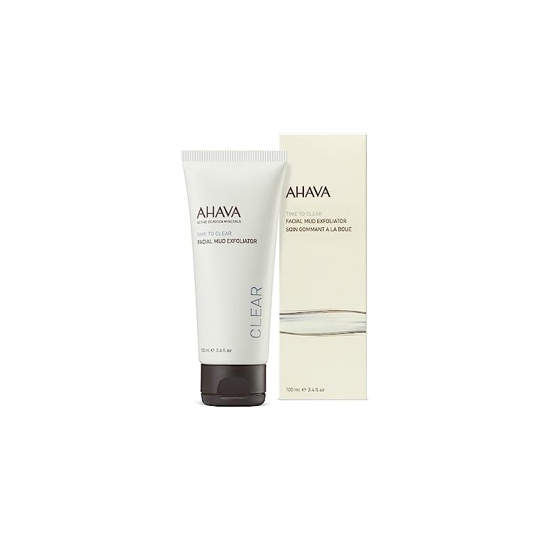 AHAVA Time to Clear Facial Mud Exfoliator, 3.4 Fl Oz