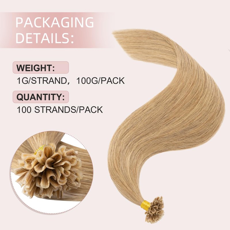 Silk-co Keratin Nail Pre Bonded Nail U Tip Human Hair