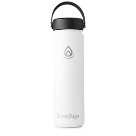 EverJugs Water Bottle - 22 Oz, Wide Mouth, Premium Stainless Steel Bottle with Grip Cap, Double Walled Vacuum Insulated, Thermo Mug, Metal Flask, Leak Proof, Eco-Friendly