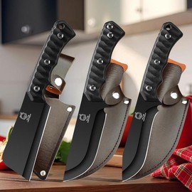 Multi-functional stainless steel kitchen knife, ergonomic handle with beautiful sheath, good helper for family cooking Cutting Modern Home Cover - Style: ABC COMBO