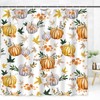 JarThenaAMCS Fall Shower Curtain Pumpkin Leaves Bathroom Curtain with Hooks