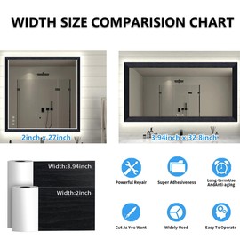 DESOMINOR 27FT Black Border Peel &Stick Black Wood Grain Wallpaper Border Removable Waterproof Bathroom Mirror Frame Sticker (2Inch x 27Ft)