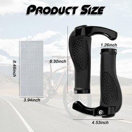 DERJDISF Bike Grips - Bike Handle Grips & 8 Reflective Wheel Rim Sticker Decal, Ergonomic Handlebar Grips 22mm for Mountain Bikes, Racing Bikes, Folding Bikes