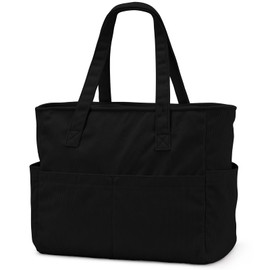 oscaurt Tote Bag Shopper Bag Women's Laptop Bag Waterproof Work Bag Women with 17 Inch Laptop Compartment Foldable Handbag Beach Bag Sports Bag for Women, Black cord