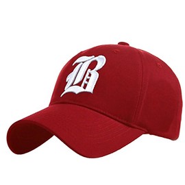 4sold Casual Baseball Gothic B Letter Cap Caps Snap Back Hat Hats Snapback (B red White)