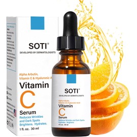 Vitamin C Face Serum 20%, Hyaluronic Acid, Alpha Arbutin and Vitamin E, Anti Aging for Dark Spots, Wrinkles & Acne, Brightens Skin Tone, Restores Radiance, 1 fl.oz. 30ml