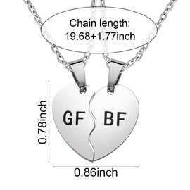 Matching Boyfriend and Girlfriend Necklaces Bf Gf Couple Gifts for Him and Her Boyfriend Birthday Gifts from Girlfriend Anniversary Valentines Day Gift Necklace Gifts for Couples Gf Bf Graduation Gift