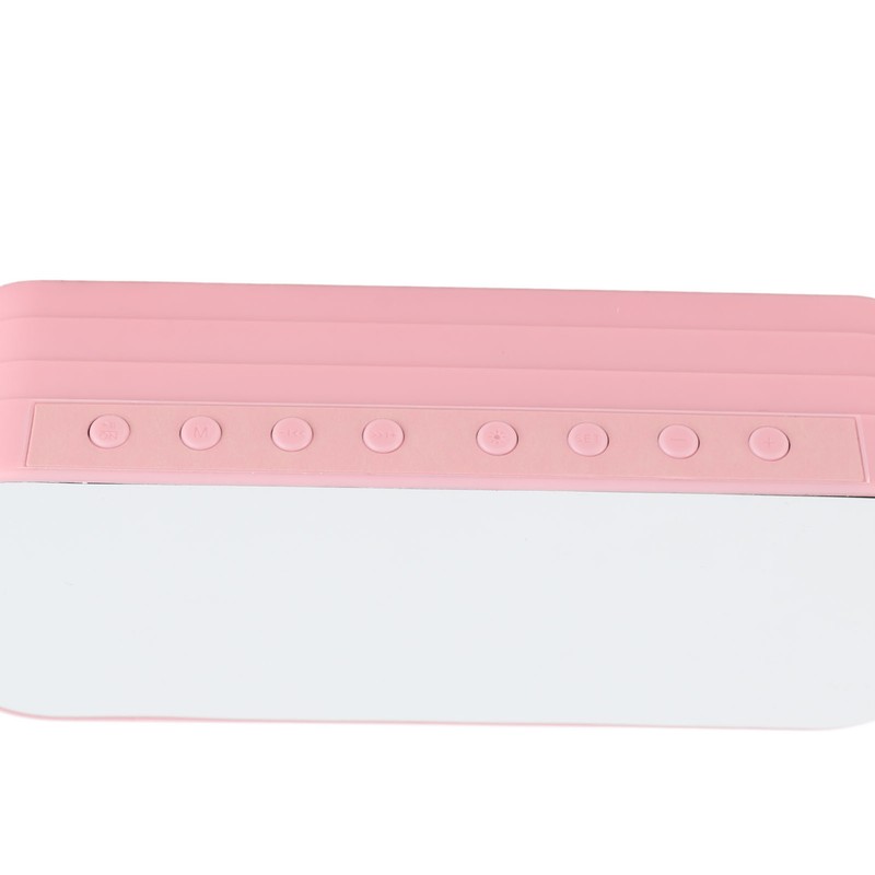 Alarm Clock Bluetooth Speaker Rechargeable Large Volume Mirror Display Portable