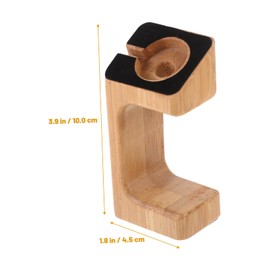 NOLITOY 1Pc Bamboo Smart Watch Charging Stand Elegant Durable Charging Bracket for Watch Lightweight Design with Natural Grain for Bedroom Home Decor