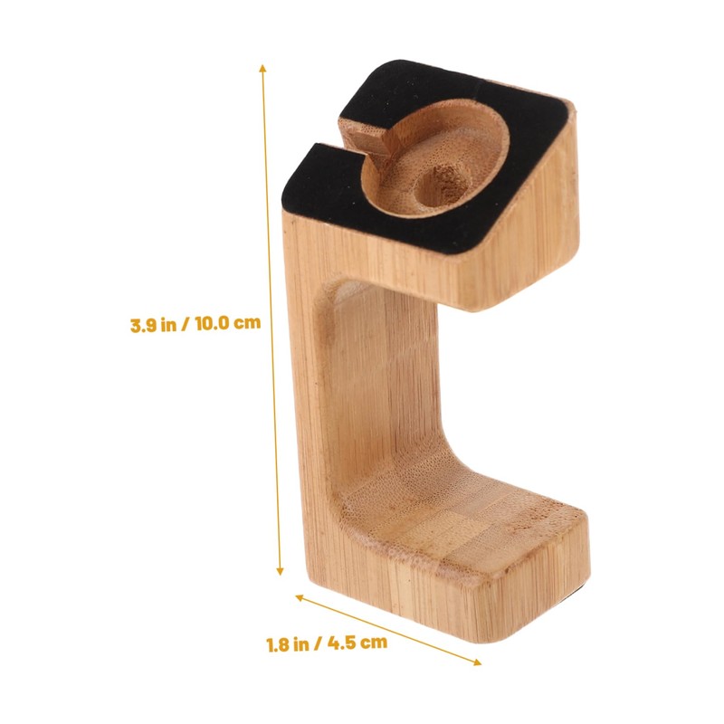 NOLITOY 1Pc Bamboo Smart Watch Charging Stand Elegant Durable Charging