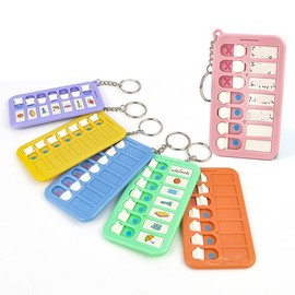 WEZCHUGHAOL 6Pcs Elderly Chore Chart Keychain - Portable Behavior Tracker & DIY Task Board, Small Reminder Board for Daily Bedtime Checklist, Home Organization Planner with Keychain