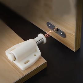 YUQI® Push Magnetic Catch Round Push Open Magnetic Catch Magnetic Catch Latch Door Clasp Magnetic Door Catch for Furniture Door Cupboard Cabinet (6 Pcs) (Beige)