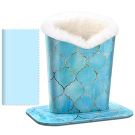 bvya Plush Lined Eyeglasses Holder Stand Glasses Protective Holder