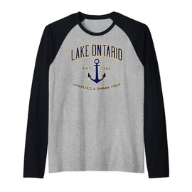 Lake Ontario Unsalted & Shark Free Sweatshirt Raglan Baseball Tee