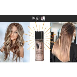 Corrector de raíces de acuarelas, cubre las raíces del cabello en segundos, tinte temporal para retocar el cabello (con elegante alfiler de acero de cola de rata), color gris, Luz café.