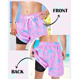 Resiprolty Toddler Swim Trunks Size 8 with Compression Liner Quick Dry Toddler Bathing Suits Boys Swim Shorts Swimsuit Boy Kids Swimwear