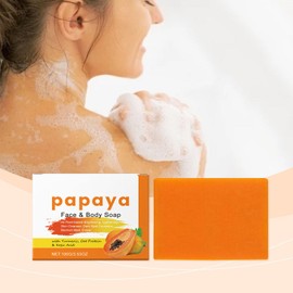 Papaya Turmeric Soap Bar for Body & Face - Handmade Soap Bar for Dark Spots - Reduce Acne, Cleanse Scars, & Even Skin Tone - Natural Papaya Soap with Turmeric, Kojic Acid & Essential Oils