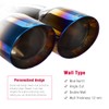Upower Pack of 2 Dual Exhaust Tip Tailpipe 2.5 Inch