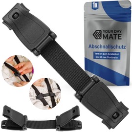 Abschnallschutz für Auto Kindersitz, 1 Stück, in Schwarz, 15 cm Gesamtlänge, zum Anstecken an bis 35 mm breite Brustgurte, Sicherheitsgurt Clip, Abschnallen Schutz, Brust Gurt Verschluss Autositz