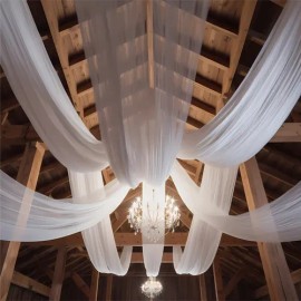 Rollo De Tela De Organza Para Decoración De Boda 1.6x10m                                                                                              