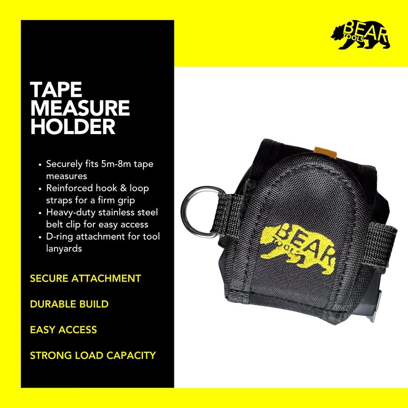 Tape Measure Holder with Belt Clip – Secure Tool Tethering