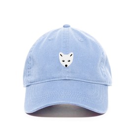 Arctic Fox Baseball Cap Embroidered Cotton Adjustable Dad Hat Light Blue