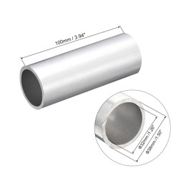 TOP-VIGOR 1Pc 6063 Aluminum Round Tube, 38mm OD 32mm ID 100mm Length Seamless Aluminum Straight Tubing Metal Pipe for Industry DIY Projects