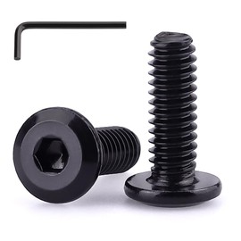 M6-1.0 x 16mm (25 pcs) Black Hex Socket Head Cap Screws, 304 Stainless Steel 18/8, Furniture Bolts, Connector Screws for Furniture, Black Oxide Finish, Full Thread, Hex Spanner Wrench Included