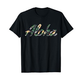 Aloha Vintage Tropical Floral Hawaiian Hawaii Souvenir Gift T-Shirt