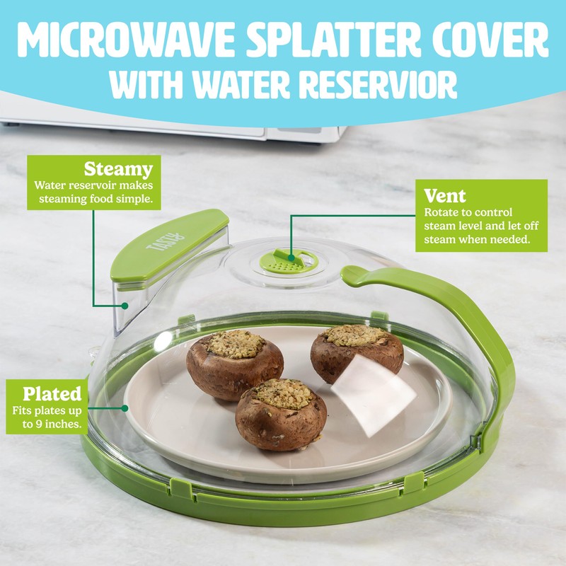 Tasty Microwave Splatter Cover with Built in Water Steamer &