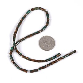 abalorio sueltas de cobre de malaquita de 13 mm de tubo de columna cilíndrico de 15 pulgadas para hacer joyas