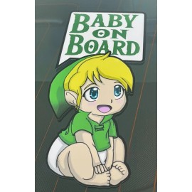 Avery Hi-Performance Legend of Zelda Link Sticker Baby on Board Bumpersticker Gloss Vinyl Decal