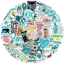 50PCS Anxiety Awareness Stickers, Waterproof Sensory & Calming Fidget Stickers with Inspirational Quotes, Mental Health Awareness Decals for Water Bottles, Laptops, Phones, and Journals