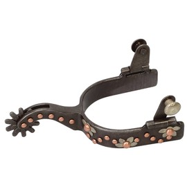 Weaver Leather Ladies' Spur with German Silver Floral Trim and Copper Dots