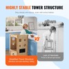 Tower Step Stool, Foldable Toddler Kitchen Stool Helper, 3-Level Adjustable