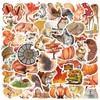 50Pcs Autumn Theme Scrapbook Sticker,Autumn Leaves Animals Maple Leaf Theme