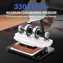 Leather Cutting Machine, 1.5 Ton Manual Press Die Cutter with 5.9 x 3.9 in Embossing Plate, Dual Guide Shafts, 0.47in Pressure Stroke - for Leathercraft, DIY & Various Materials