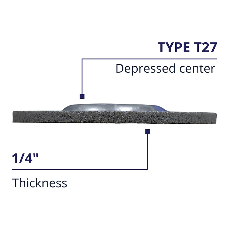25 Pack Grinding Wheels 4.5" x 1/4" x 7/8" for