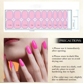 Semi Cured Gel Nail Strips Green 20 PCS Gel Nail Stickers Required UV Nail Lamps Light Gel Nail Wraps Salon-Quality Long Lasting Easy to Use for Home Nails DIY