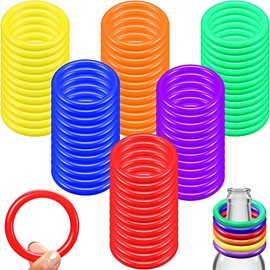 72 Pieces Ring Toss Rings for Ring Toss Carnival Toss Rings for Carnival Party Favors Ring Toss Game Cool Throw a Ring on The Bottle Game, 2 Inch(Mix Colors)