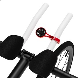 Bike AeroBar - Supporto GPS per computer Garmin Edge Explore, supporto GPS per bicicletta in alluminio per manubrio TT da 22,2 mm, torcia elettrica e action camera, compatibile con Bryton, Wahoo e