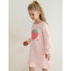 KISBINI Little Girls Cotton Nightgowns Strawberry Long Sleeve Princess Pajama